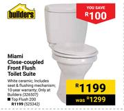 Builders Miami Close Coupled Top Flush 200 Toilet Suite