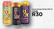 Score Energy Drinks-For 3 x 500ml