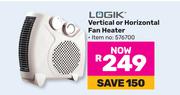 Logik Vertical Or Horizontal Fan Heater