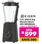 Eiger 1.5L 600W Jug Blender Black EG-SBUB06A