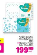 Pampers Complete Clean Baby Wipes-576's Or Sensitive Protect Baby Wipes-504's Each
