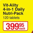Bioplus Vit Ality 4 In 1 Daily Nutri Pack 120 Tablets