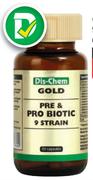 Dis-Chem Gold Pre & Pro Biotic 9 Strain 60 Capsules