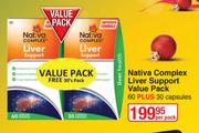 Nativa Complex Liver Support Value Pack 60 Plus 30 Capsules-Per Pack