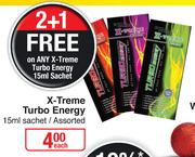 X-Treme Turbo Energy 15ml Sachet Assorted-Each