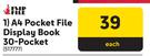 Flip File A4 Pocket File Display Book 30 Pocket-Each