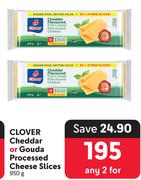 Clover Cheddar Or Gouda Processed Cheese Slices-For 2 x 950g