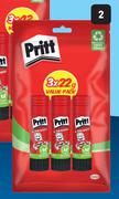 Pritt 22g Glue Sticks-Per 3 Pack