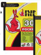 Flip File A4 Pocket File Display Book 30 Pocket-Each