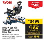 Ryobi 2000W 255mm Sliding Compound Mitre Saw 744622