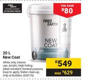 Fired Earth New Coat 628176-20Ltr