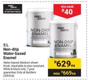 Fired Earth Non-Drip Water-Based Enamel 539324-5Ltr Each