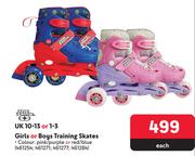 No Fear UK 10-13 Or 1-3 Girls Or Boys Training Skates-Each