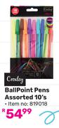 Croxley Ballpoint Pens Assorted 10's Pack 819018