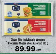 Clover Elite Individually Wrapped Processed Cheese Slices Assorted-810g Each