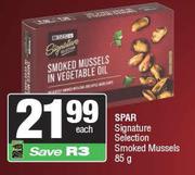 Spar Signature Selection Smoked Mussels-85g Each