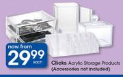 Clicks Acrylic Storage Products-Each