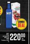 Skyy Vodka (All Flavours) 750ml & Spar Cranberry Juice 1L-Per Combo