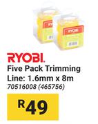 Ryobi Five Pack Trimming Line 1.6mm x 8m 70516008 (465756)