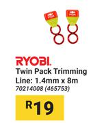 Ryobi Twin Pack Trimming Line 1.4mm x 8m 70214008 (465753)