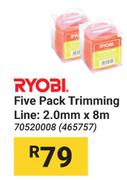 Ryobi Five Pack Trimming Line 2.0mm x 8m 70520008 (465757)