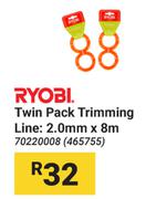 Ryobi Twin Pack Trimming Line 2.0mm x 8m 70220008 (465755)