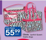 Clicks Lipstick Queen Toiletry Bags-Each