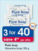 Pure Soap Glycerine Soap-3 x 150g