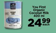 You First Organic Coconut Milk-400ml Each