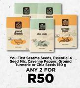 You First Sesame Seeds, Essential 4 Seed Mix, Cayenne Pepper-For Any 2 x 150g