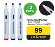 Aro Permanent Marker Black-Per 12 Pack