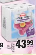 Spar Mini Toilet Tissue Rolls 1 Ply-18s Per Pack