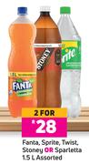 Fanta, Sprite, Twist, Stoney Or Sparletta Assorted-For 2 x 1.5L