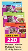 Whiskas Cat Food Multipack Pouch Assorted-For Any 2 x 12 x 85g