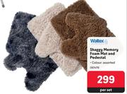 Waltex Shaggy Memory Foam Mat And Pedestal 361479-Per Set