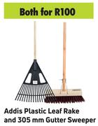 Addis Plastic Leaf Rake And 305 mm Gutter Sweeper-For Both