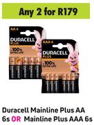 Duracell Mainline Plus AA 6's Pack Or Mainline Plus AAA 6's Pack-For Any 2