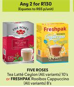 Five Roses Tea Latte Ceylon 10's Or Freshpak Rooibos Cappuccino 8's-For Any 2