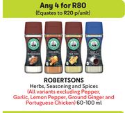 Robertsons Herbs, Seasoning & Spices-For Any 4 x 60-100ml