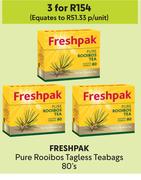 Freshpak Pure Rooibos Tagless Teabags-For 3 x 80's