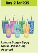 Lumoss Slogan Sippy 600ml Plastic Cup Assorted-For Any 2