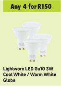 Lightworx LED GU10 3W Cool White/Warm White Globe-For Any 4