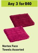 Nortex Face Towels Assorted-For Any 3