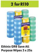 Ethnix GR8 Save All Purpose Wipes-For 2 x 3 x 25's