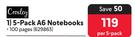 Croxley 5-Pack A6 100 Pages Notebooks 629863-Per 5-Pack