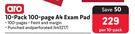 Aro 10-Pack 100-Page A4 Exam Pad 443217-Per 10 Pack