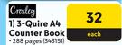 Croxley 3-Quire A4 Counter 288 Pages Book 343151-Each