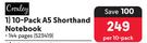Croxley 10-Pack A5 Shorthand 144 Pages Notebook 523419-Per 10-Pack