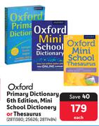 Oxford Primary Dictionary 6th Edictiom, Mini School Dictionery Or Thesaurus-Each