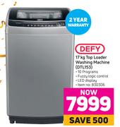 Defy 17Kg Top Loader Washing Machine DTL153